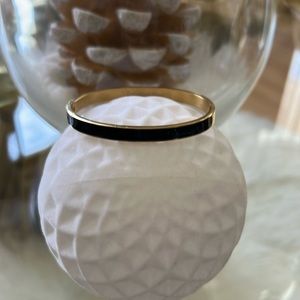 Gold Enamel Black Sided Bangle